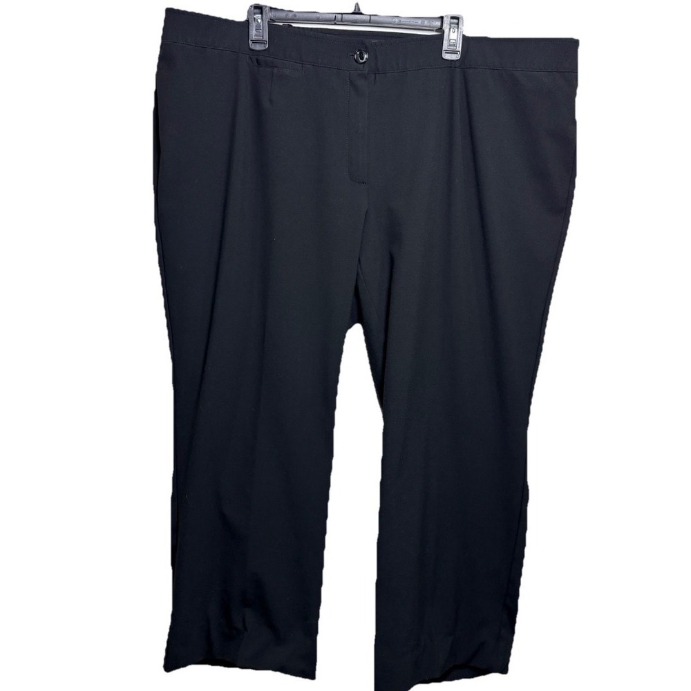 Ulla Popken Trousers Womens Plus Black Stretch Straight Leg Workwear